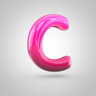 Kırmızı ve pembe alfabesi harfi c