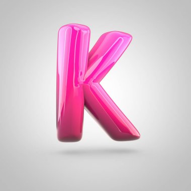 Kırmızı ve pembe Alfabe harf k