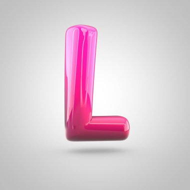 Kırmızı ve pembe Alfabe harf l