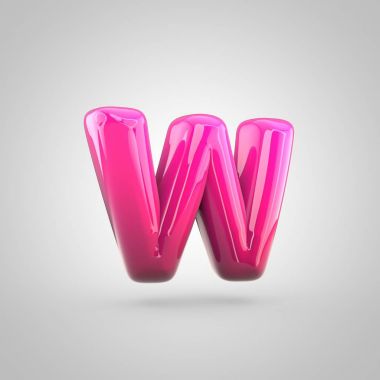 Kırmızı ve pembe Alfabe harf w