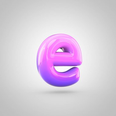 pembe ve mor alfabe harfi e