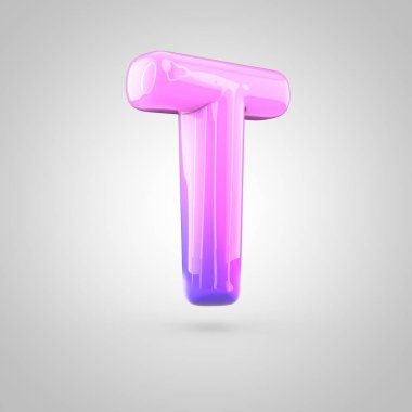 pembe ve mor alfabe harfi t