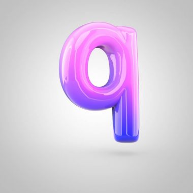 pembe ve mor alfabe harfi q