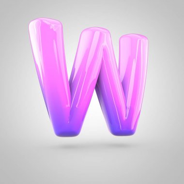 pembe ve mor alfabe harfi w