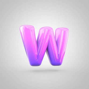 pembe ve mor alfabe harfi w