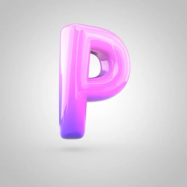 Letra del alfabeto rosa y violeta p — Foto de Stock