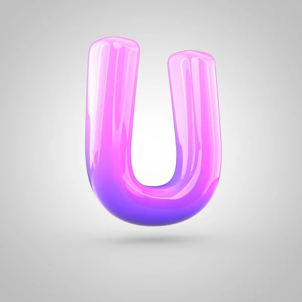 Рожевий і фіолетовий алфавіт літера u — стокове фото