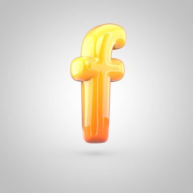 turuncu ve sarı alfabe harfi f