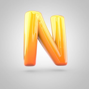 turuncu ve sarı alfabe harfi n