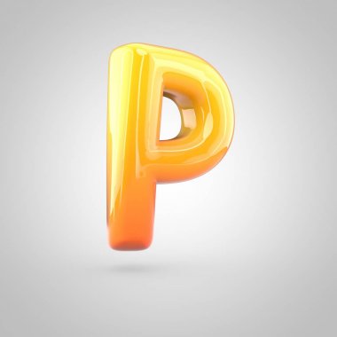 Parlak alfabe harfi p