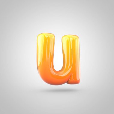 turuncu ve sarı alfabe harfi u