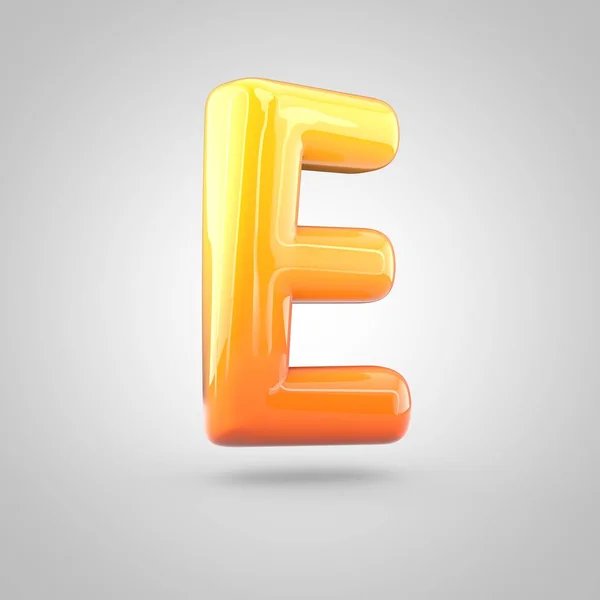 Alphabet orange et jaune lettre e — Photo