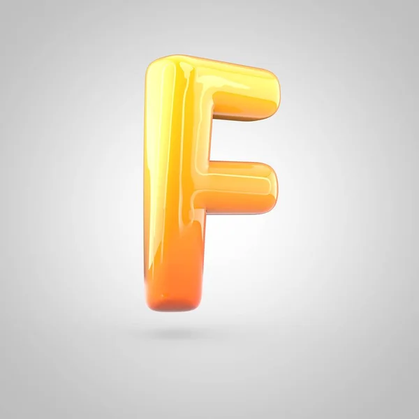 Laranja e amarelo alfabeto letra f — Fotografia de Stock