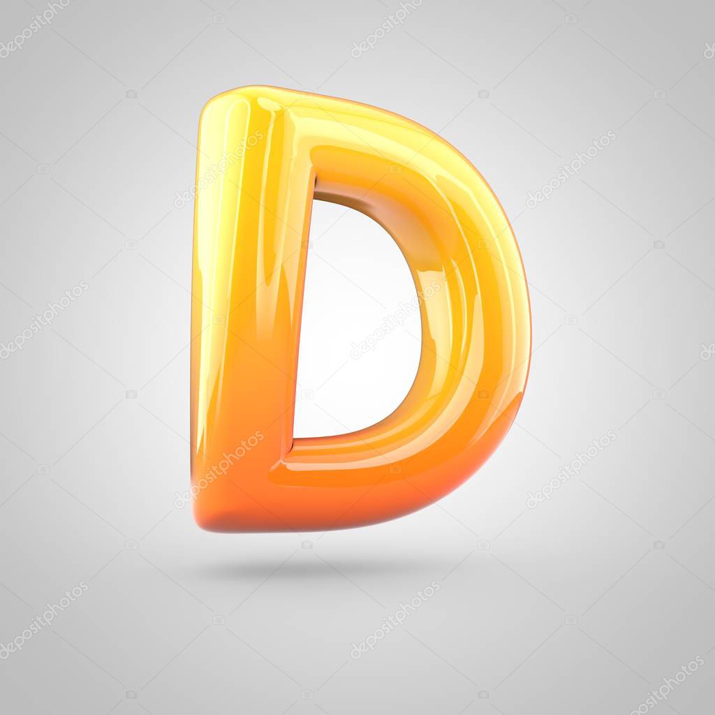 orange and yellow alphabet letter d