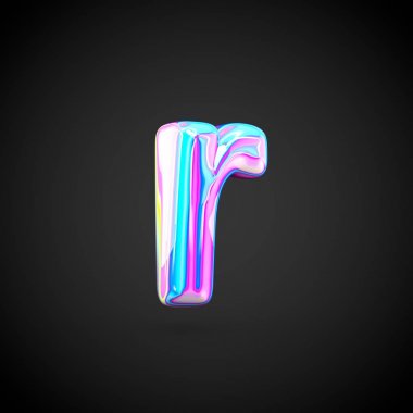 Parlak holografik Alfabe harf R