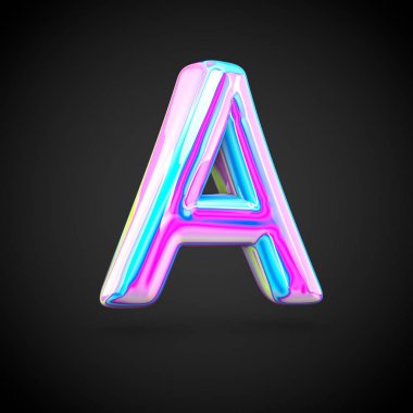 Parlak holografik Alfabe harf A