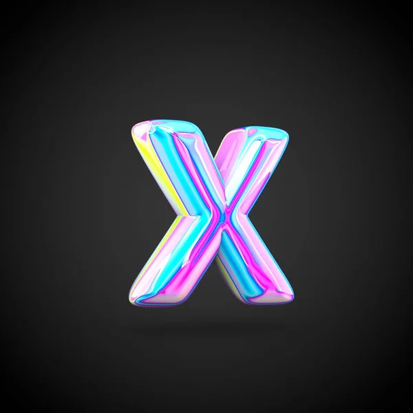 Glänsande holografisk alfabetet bokstaven X — Stockfoto