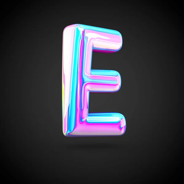 Glänsande holografisk alfabetet bokstaven E — Stockfoto
