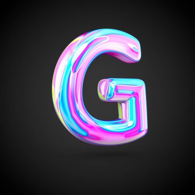 Parlak holografik Alfabe harf G 