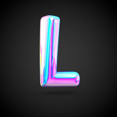Parlak holografik Alfabe harf L