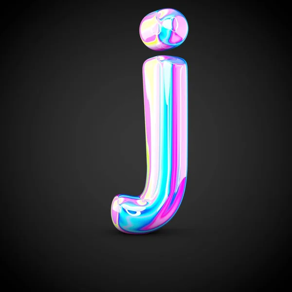 Alphabet holographique brillant lettre J — Photo