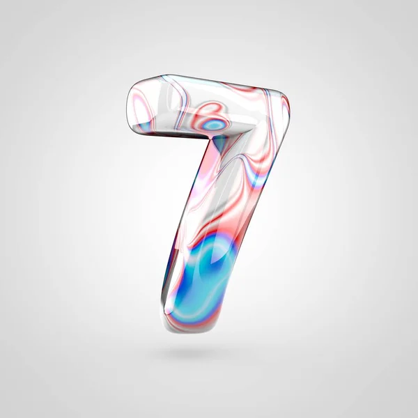 Glossy water marble number 7 — Stock Photo, Image