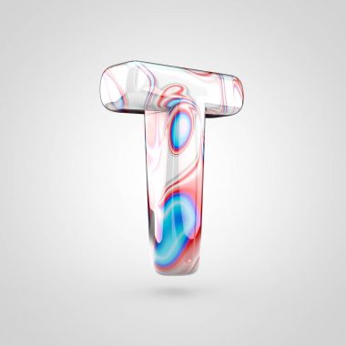 Parlak su mermer Alfabe harf T 