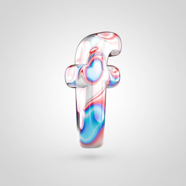 Parlak su mermer Alfabe harf F