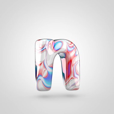 Parlak su mermer Alfabe harf N