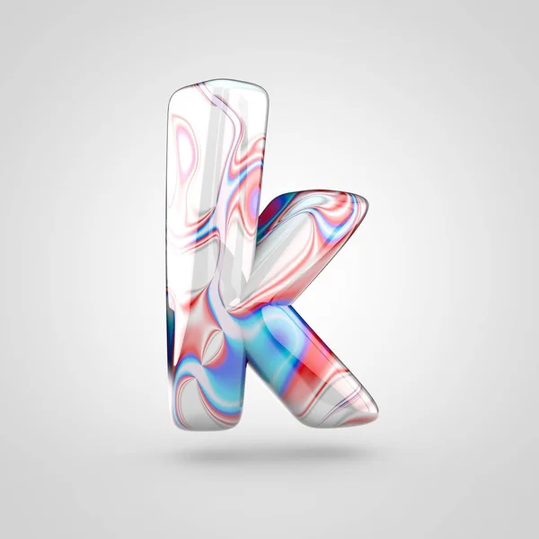 Glossy water marble alphabet letter K — Stock Photo, Image