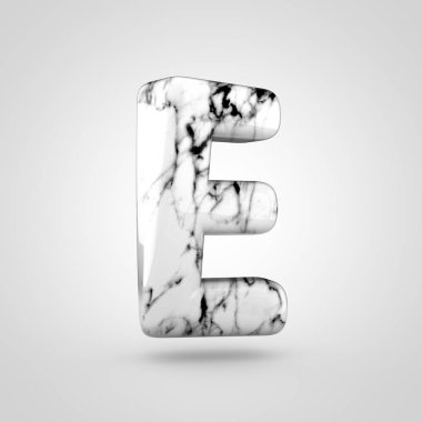 Parlak mermer Alfabe harf büyük harf E