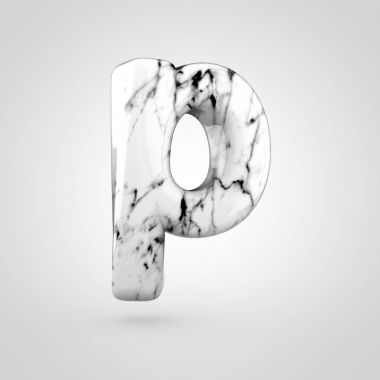 Parlak mermer Alfabe harf P küçük