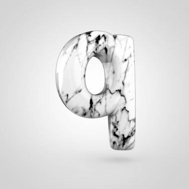 Parlak mermer Alfabe harf Q küçük