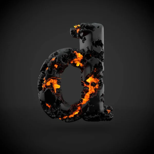 Alfabeto vulcânico letra D minúscula — Fotografia de Stock