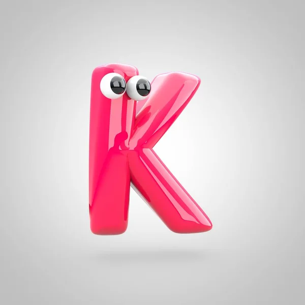 Grappige roze letter K — Stockfoto