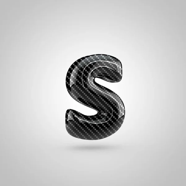 Black carbon letter S — Stock Photo, Image