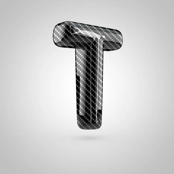 Letra de carbono negro T — Foto de Stock