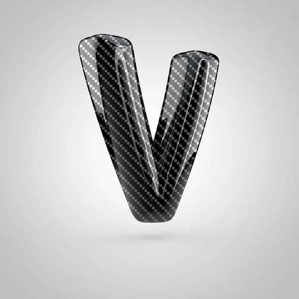 Black carbon letter V — Stock Photo, Image