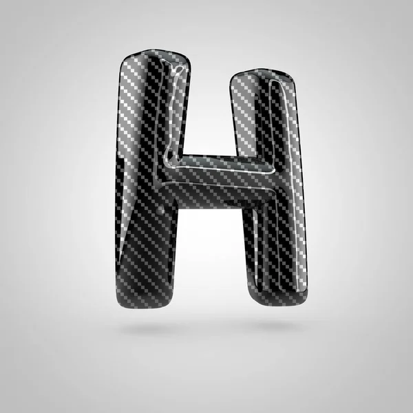 Black carbon letter H — Stock Photo, Image