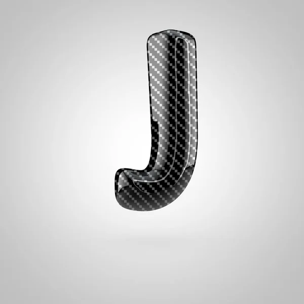 Black carbon letter J — Stock Photo, Image