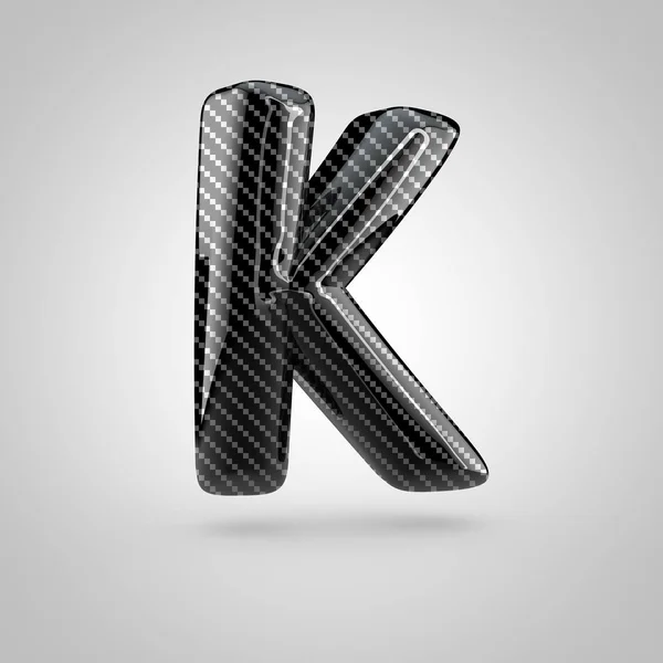 Lettera K in carbonio nero — Foto Stock