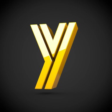 Sarı retro harf Y 