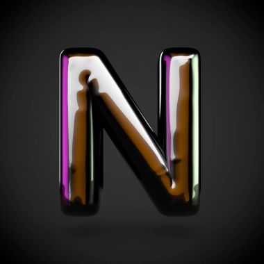 Parlak siyah harf N