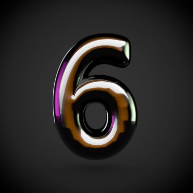 Parlak siyah numarası 6 