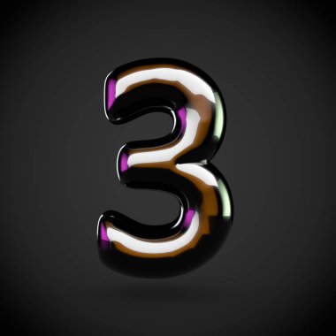 Parlak siyah sayı 3 
