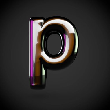 Parlak siyah harf P