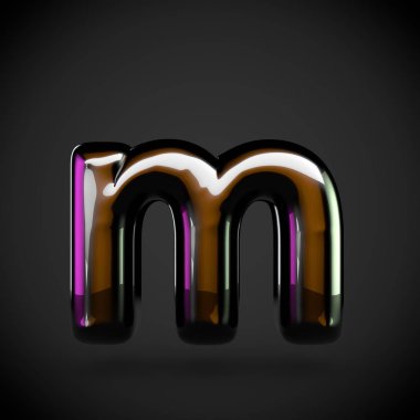 Parlak siyah harf M 