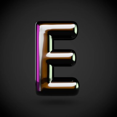 Parlak siyah harf E