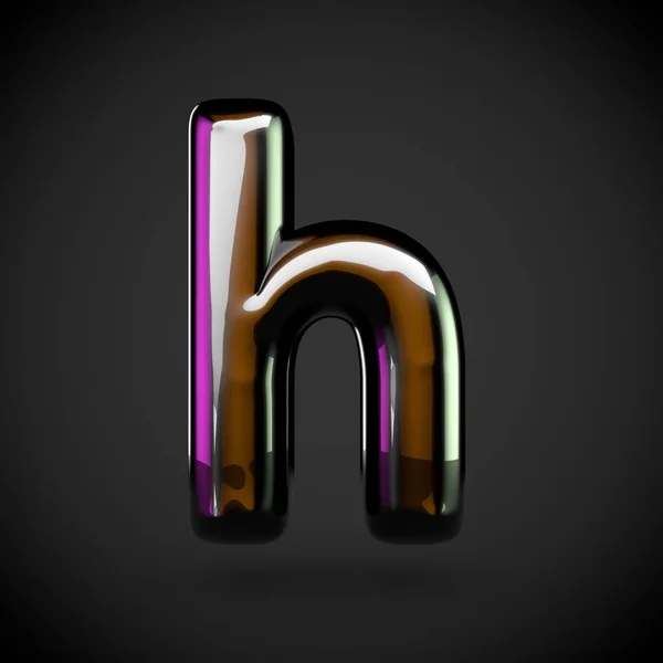 Glossy black letter H — Stock Photo, Image