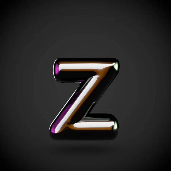 Glossy black letter Z — Stock Photo, Image